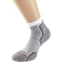 1000 Mile Run Anklet Sock Mens (xlarge, White/Grey)