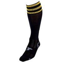 Precision 3 Stripe Pro Football Socks Junior (3-6, Black/Gold)