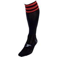 Precision 3 Stripe Pro Football Socks Junior (3-6, Black/Red)