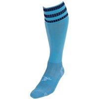 Precision 3 Stripe Pro Football Socks Junior (sky/Navy, 3-6)