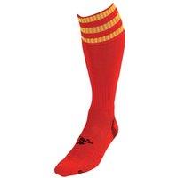 Precision 3 Stripe Pro Football Socks Junior (red/Yellow, 3-6)