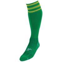 Precision 3 Stripe Pro Football Socks Junior (green/Gold, J12-2)