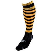 Precision Hooped Pro Football Socks Junior (3-6, Black/Amber)