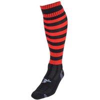 Precision Hooped Pro Football Socks Junior (j12-2, Black/Red)