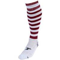 Precision Hooped Pro Football Socks Junior (3-6, White/Maroon)
