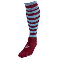 Precision Hooped Pro Football Socks Junior (3-6, Maroon/Sky)
