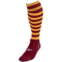 Precision Hooped Pro Football Socks Junior (j12-2, Maroon/Amber)