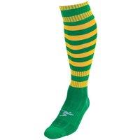 Precision Hooped Pro Football Socks Junior (green/Gold, 3-6)