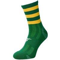 Precision Pro Hooped GAA Mid Socks Junior (3-6, Green/Gold)