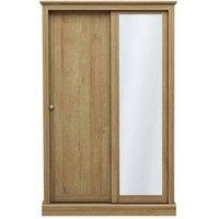 LPD Furniture Devon 2 Door Sliding Wardrobe Oak, Brown