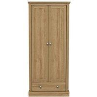 LPD Furniture Devon 2 Door Wardrobe Oak, Brown
