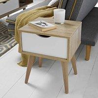 LPD Furniture Scandi Oak Lamp Table White, White