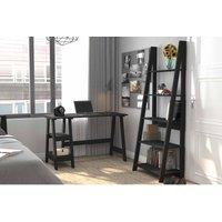 LPD Furniture Tiva Ladder Bookcase Black, Black
