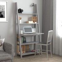 LPD Furniture Tiva Shelving Unit with Desk Grey, Grey