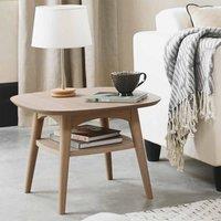Tuska Scandi Oak Lamp Table With Shelf, Brown