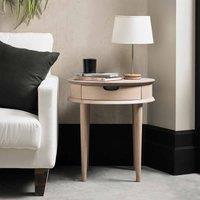 Tuska Scandi Oak Lamp Table With Drawer, Brown