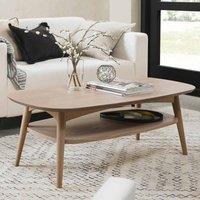 Tuska Scandi Oak Coffee Table With Shelf, Brown