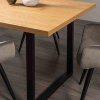 Bentley Designs Rimi Rustic Oak Effect Melamine 6 Seater Dining Table With U Shape Black Legs, Brown