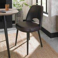 Bentley Designs Rhoka Pair Of Peppercorn Upholstered Chairs - Old West Fabric, Brown