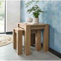 Cannes Light Oak Nest Of Lamp Tables, Brown