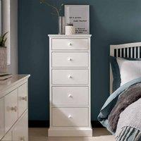 Bentley Designs Rigby White 5 Drawer Tall Chest