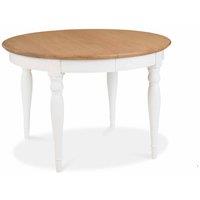 Bentley Designs Norfolk Two Tone 4-6 Extension Dining Table & 4 Upholstered Chairs In Ivory Bonded Leather, Brown