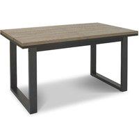 Bentley Designs Violi Weathered Oak 4-6 Seater Dining Table With Peppercorn Legs & 4 Seurat Dark Grey Faux Suede Fabric Chairs With Black Legs, Brown