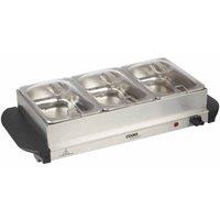 Cooks Professional G0013 3-section Buffet Warming Tray - Silver, Silver