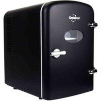 Koolatron 4L Retro Mini Fridge For Bedrooms, Black, Black