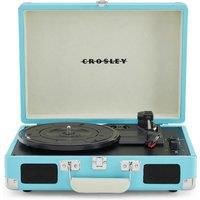 Crosley Cruiser Plus Turquoise Turntable With Bluetooth Out, Blue