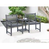 Greenhurst Pu Painted Danesford Duo Bench - Slate Grey, Grey