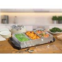 Daewoo Electric Buffet Server Small 3 X 1.5L, Silver