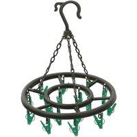 JVL Round Sock Dryer, 16 Pegs, Grey