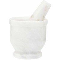 Interiors by PH Interiors by Ziarat Antique Mortar and Pestle, Easy to Clean, White