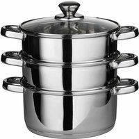 Interiors by PH Essentials Stainless Steel Steamer With 6 Handles, Silver