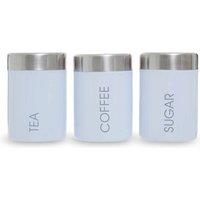 Interiors by PH Maison 3 Piece Tea, Coffee & Sugar Set - White Satin Stainless Steel Lids, White