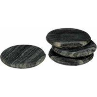 Interiors by PH Interiors Set Of 4 Round Coasters - Grey Marble, Grey