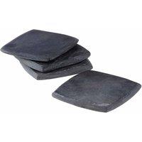 Interiors by PH Interiors Set Of 4 Square Coasters - Dark Grey Marble, Grey