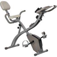HOMCOM 2-in-1 Upright Exercise Bike Adjustable Resistance Fitness Grey, Grey