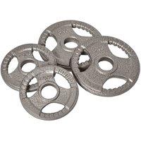 HOMCOM Olympic Weight Plates Sets For Strength Crossfit Weightliftin Training, Silver