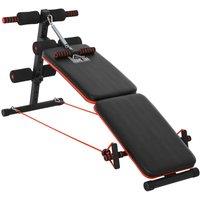 HOMCOM Foldable Sit Up Bench Core Workout For Home Gym Black, Black