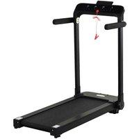 HOMCOM 600W Foldable Electric Treadmill With Safety Lock Led Screen Black, Black