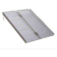 HOMCOM 3Ft Aluminium Folding Wheelchair Ramp Equipment Mobility Suitcase, Silver