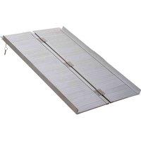 HOMCOM 4Ft Aluminium Folding Wheelchair Ramp Equipment Mobility Suitcase, Silver