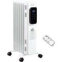 Etna HOMCOM 1630W Oil Filled Radiator Heater with 3 Heat Settings Remote Control - White, White