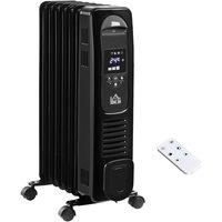 Etna HOMCOM Oil Filled 7 Pipe 1630W Radiator Space Heater - Black, Black