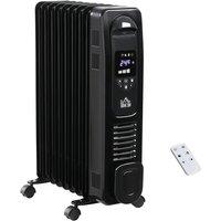 Etna HOMCOM Oil Filled 2180W Radiator Electric Heater - Black, Black