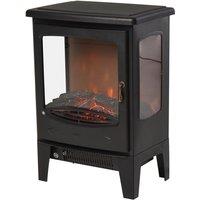 Etna HOMCOM 900/1800W Freestanding Electric Fireplace with Adjustable Artificial Flame, Black