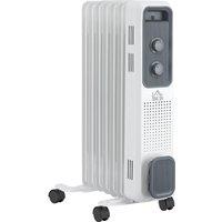 Etna HOMCOM Oil Filled 1630W Radiator Portable Space Heater with 3 Heat Settings - White, White