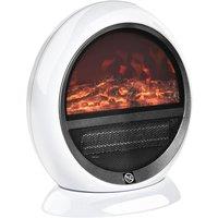 Etna HOMCOM 1.5kW Freestanding Electric Fireplace Heater with LED Flame Rotatable Head - White, White